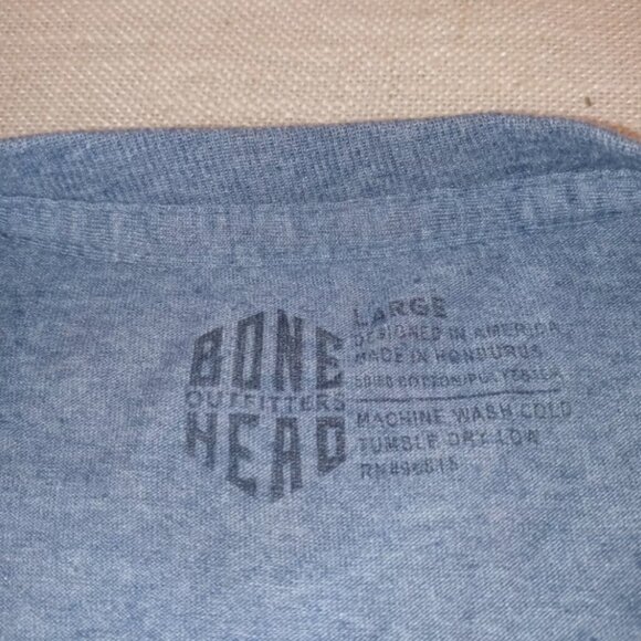 Bone Head Outfitters Blue Graphic Tee With Logo On Front And Back L Time Out - Picture 5 of 5